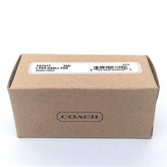 COACH Baseball Keychain Fob Charm-Real Leather-New in Box with Booklet FS7377 - Picture 5 of 10